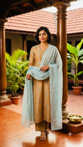 Beautiful A-line kurti crafted in premium Malchanderi fabric.