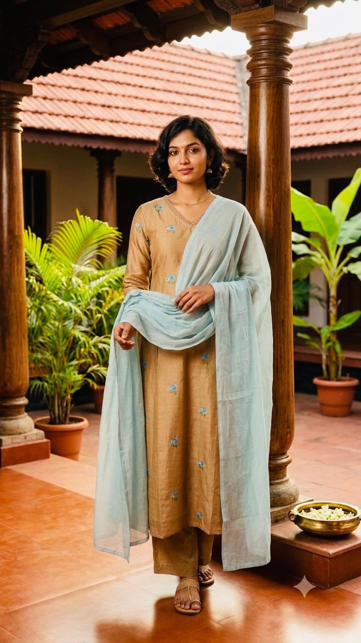 Beautiful A-line kurti crafted in premium Malchanderi fabric.