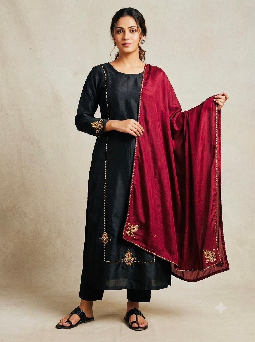 Customized Long Slitted Salwar Top &amp; Pant Set